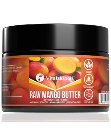 VITALSKINOIL Mango Butter Raw for skin body and hair moisturizer 100% Natural unrefined and Organic 7.05 oz