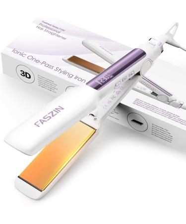 Fascinating professional hair smooth iron 42mm wide titanium plates with negative ion function 30s fast heating real-time display of the temperature 11 adjustable temperature levels (130-230 ) White-1 - Buy Online on GoSupps.com