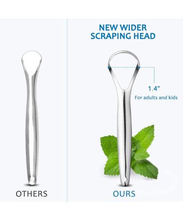 Premium Surgical Stainless Steel Tongue Scraper - Effective Bad Breath Cleaner for Adults & Kids | Buy Now - Buy Online on GoSupps.com