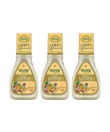 Ken's Steak House Chef's Reserve Creamy Caesar with Roasted Garlic Dressing, 9 OZ (Pack of 3) 9 Fl Oz (Pack of 3)