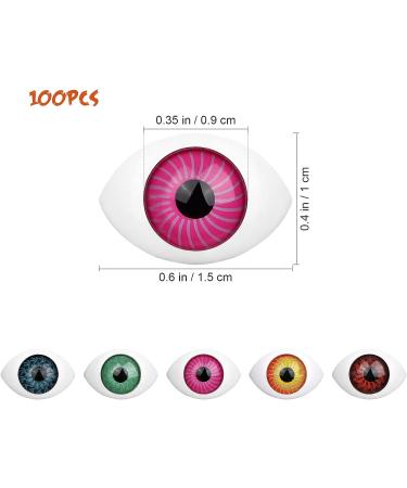 EXCEART 100pcs Scary Plastic Doll Eyes for DIY Stuffed Animals - Mixed Color | 12x16MM - Buy Online on GoSupps.com