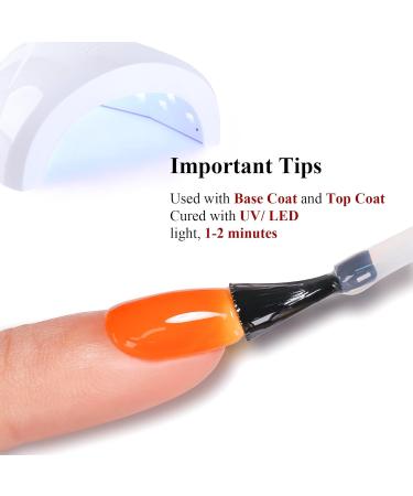 Ozzeal Jelly Gel Nail Polish 15ML Orange Jelly Nail Polish Gel Translucent Sheer Spring Summer Nail Gel Polish Soak off UV LED Light for Nail Art DIY Manicure Jelly-orange - Buy Online on GoSupps.com