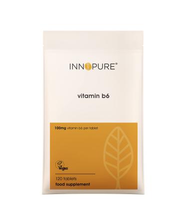 INNOPURE High Dose Vitamin B6 Tablets 100mg - One-A-Day Easy to Swallow Tablet - 4 Month Supply (120 Tablets) Vegan Society Approved UK Made