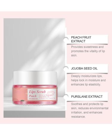 Peach Lip Scrub Exfoliating Balm Moisturizing Lip Care with Peach & Jojoba Oil Gentle Hydration for Dry Chapped Lips Soft Smooth Lip Exfoliator 20g - Buy Online on GoSupps.com