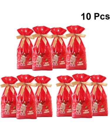 SEWOART 10pcs Christmas Drawstring Bags Red Bags for Elk Christmas Bags Candy Bag Snowflake Crisp - Buy Online on GoSupps.com