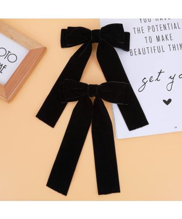 Molain Black Bow Barrettes - Kawaii French Hair Clip for Women and Girls | Aesthetic Hairbows for Halloween, Christmas, Easter Cosplay - Buy Online on GoSupps.com