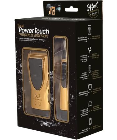 POWER TOUCH GOLD EDITION - Complete shaving kit - Triple blade razor for thick beards - Fleuret nose/ear trimmer - Buy Online on GoSupps.com