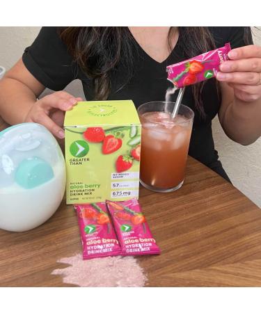 Greater Than Electrolyte Powder Packets - Hydration Drink Mix with Organic Coconut Water & Strawberry Juice - Electrolytes Supplement, No Sugar, Gluten Free - 14 Pack - Buy Online on GoSupps.com
