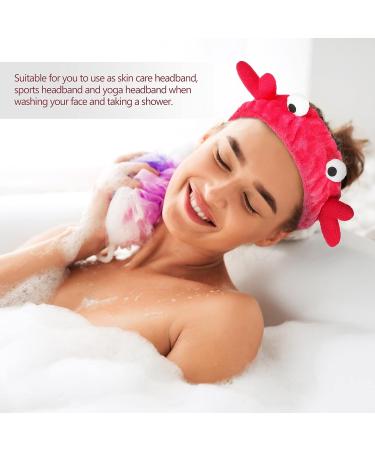 Beaupretty Women Spa Headband Set - Cute Cartoon Crab Design - Coral Fleece Headwrap in Black Red - Perfect for Makeup and Face Washing - Buy Online on GoSupps.com