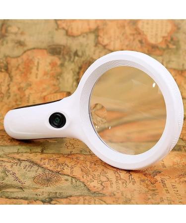 8 Led Illuminated Magnifier with 20X 30X Magnification Lightweight Handheld Magnifying Glass for Reading Hobbies with a Lens Cloth and Bag Magnifier/White Comfortable Anniversary - Buy Online on GoSupps.com