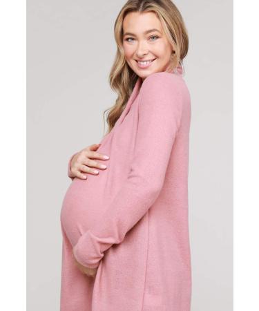 Bump Maternity Knit Sweater - High Neck Shawl Collar XL Mauve (Made in USA) - Buy Online on GoSupps.com