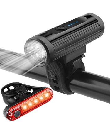 Bike Headlight and Rear Bike Light Set - USB Led Rechargeable Bike Lights Front and Back - Super Bright Bike Light Set - Waterproof - Flashing - Suit Road Cycling, MTB - Apremont
