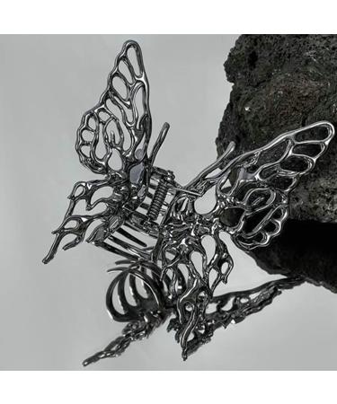 Metal Liquid Butterfly Hair Clip - Large Claw Clip for Thick Hair | Vintage Geometric Barrette for Women and Girls - Buy Online on GoSupps.com