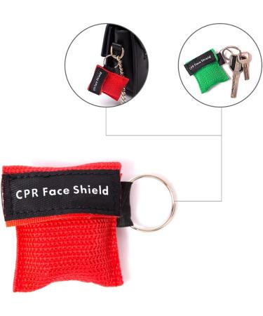 5Pcs CPR Mask Rescue Face Shields w/ One-Way Valve & Keychain Ring - Yellow - Buy Online on GoSupps.com