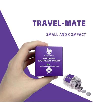 Purple Toothpaste Tablets for Teeth Whitening - Rabbitooth Mint Flavor 30pcs Color Correction - Buy Online on GoSupps.com