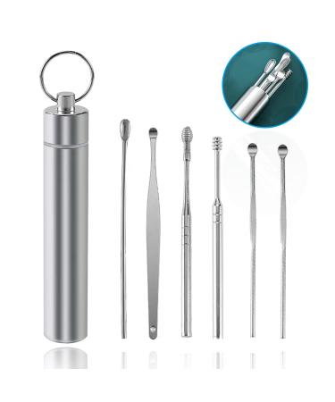 7PCS Professional Ear Wax Removal kit Earwax Removal Ear Pick Tools Reusable Spiral Ear Cleaner Ear Curette Cleaner Earwax Cleaner Tool Set (D)