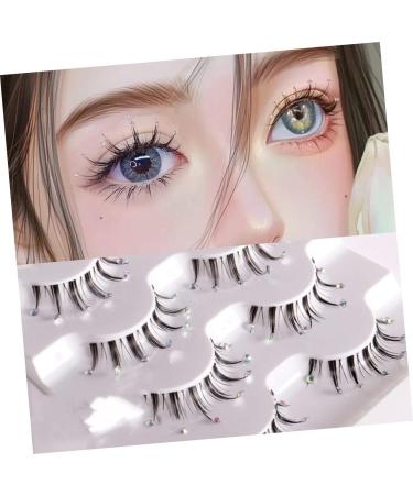 Angoily 5 Pairs Diamond Eyelashes False Eyelash Women Fake Lash Decor Christmas Lashes Asian Decor Girls Lashes Colored Lash Clusters Fake Eyelashes Fluffy Miss Fiber Transparent Line - Buy Online on GoSupps.com