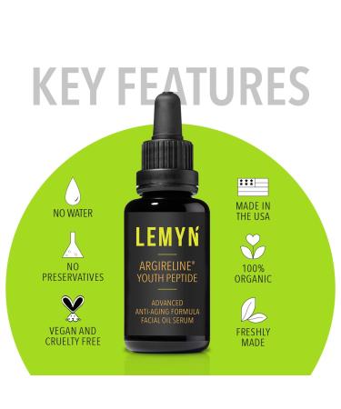 Argireline Youth Peptide Face Oil Serum - Anti-Aging Hydrating & Firming | Freshly Made Skincare - 30ml (1 Fl Oz) for International Shipping - Buy Online on GoSupps.com