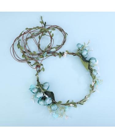 Buy Wiwpar Bohemian Blue Floral Headband | Flower Garland Halo for Women & Girls - Perfect for Weddings Festivals & Cosplay - Buy Online on GoSupps.com