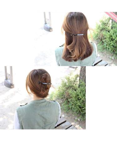 Luckycivia 4 Pack Handmade Celluloid Onyx Hair Barrette Set - Elegant 4 Inch Automatic Hair Clip for Women/Girls - Buy Online on GoSupps.com