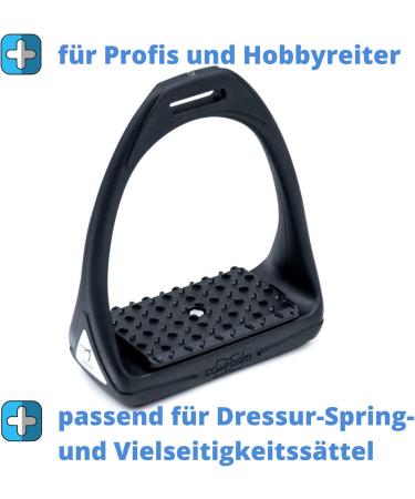 Compositi Plastic Reflex Stirrup - Flexible Wide Tread Black/Red for Equine Performance - Buy Online on GoSupps.com