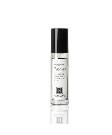 Peace Poppies Roll-on Perfume with White Poppy Essential Oil Alcohol-Free All-Natural Organic Long-Lasting Fragrance - Travel-Size Perfume for Women - TSA Approved 0.33 oz / 10 ml