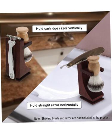 BEAHING Wooden Shaving Brush Stand & Razor Holder - Non-Slip Base for a Perfect Shave - Buy Online on GoSupps.com