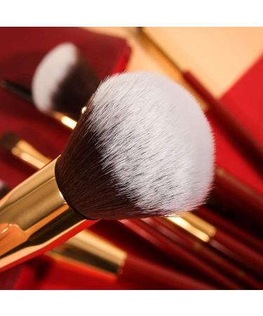 Ducare 10-Piece Professional Makeup Brush Set with Cosmetic Bag | Premium Synthetic Kabuki & Eye Brushes for Flawless Blending - Buy Online on GoSupps.com