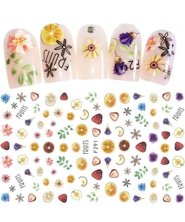 Nail Decoration Manicure Self-Adhesive 3D Fruits Nail Art Nail Stickers Nail Art Decals Supplies(15) (Multicolor 15) - Buy Online on GoSupps.com