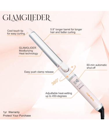 1 Inch Rotating Curling Iron - Adjustable Temps Dual Voltage Instant Heat up to 450 F Auto Shut-Off for All Hair Types - Buy Online on GoSupps.com