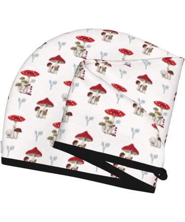 Hair Towel Wrap - Quick Drying Button Towel Turban in Unique Mushroom Designs | Best Hair Drying Solutions - Buy Online on GoSupps.com