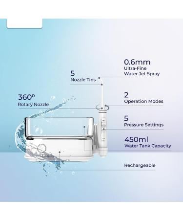 Buy Water Flosser - 2 Modes (Clean & Massage) 10 Pressure Settings 6 Tips 600ml Tank | Perfect for Families - International Shipping Available - Buy Online on GoSupps.com