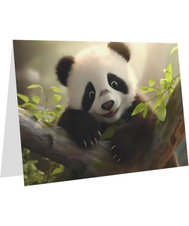 YYHWHJDE White Cute Little Panda Printing High-Grade Pearl Paper Greeting Card : 4x6 In For Birthday Card Party Invitation Card White One Size - Buy Online on GoSupps.com