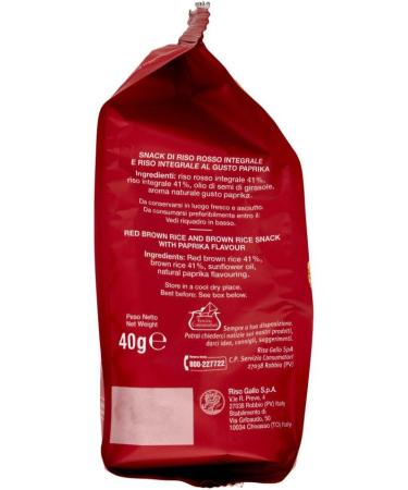 Italian Gourmet E.R. Riso Gallo Chips with Red Rice Snack with Red Rice and Full Pepper Taste 40g Bag + Italian Gourmet Tomato Pulp Box 400g - Buy Online on GoSupps.com