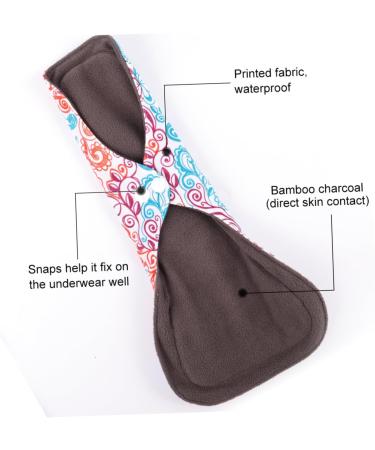 Minkissy 8 Pack Washable Menstrual Pads | Reusable & Comfortable Period Pads for Women - Buy Online on GoSupps.com