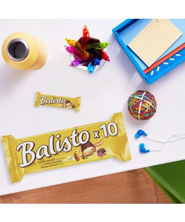 BALISTO - Cereal and Milk Chocolate Biscuit Bar - Honey & Almond Flavor - Pack 10 x 18.5 g - Buy Online on GoSupps.com