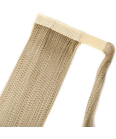 26" Wrap Around Ponytail Clip In Hair Extensions Straight Silky One Piece Long Hairpiece For Women Beauty - Ash Blonde Mix Bleach Blonde(66CM-100G) - Buy Online on GoSupps.com