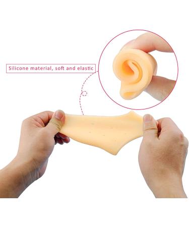 Silicone Heel Protectors 2 Pairs - Moisturizing Heel Socks for Pain Relief & Cracked Heels - Buy Online on GoSupps.com