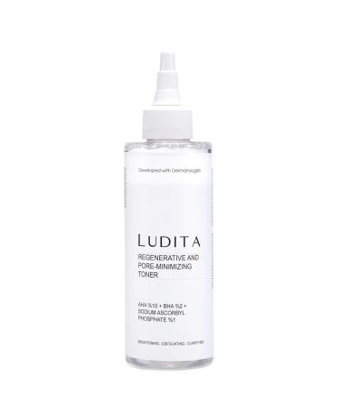 LUDITA Regenerative and Pore-Minimizing Facial Toner with AHA 10% BHA 2% Sodium Ascorbyl Phosphate Brightening Exfoliating Formula 6.76 fl oz/200ml - Buy Online on GoSupps.com