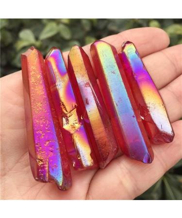 5 Pack Natural Crystal Points Rainbow Titanium Treated Quartz Rods Natural Quartz Crystal Minerals s - Buy Online on GoSupps.com