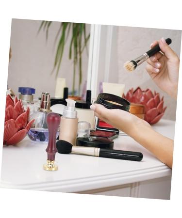 Outanaya 1pc Dispensing Plate Tool Eye Makeup Tool Pressed Powder Seal Powder Stamper Wooden Handle 1 count (Pack of 1) Brown - Buy Online on GoSupps.com