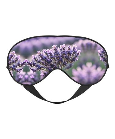 SSIMOO Lavender Flower Print Double-Sided Eye Mask Soft and Light Blocking for Enhancing Sleep Quality Black