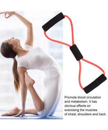 8 Shaped Pull Rope Chest Expander - Comfortable Elastic Strong Tension for Blood Circulation - Red - Buy Online on GoSupps.com