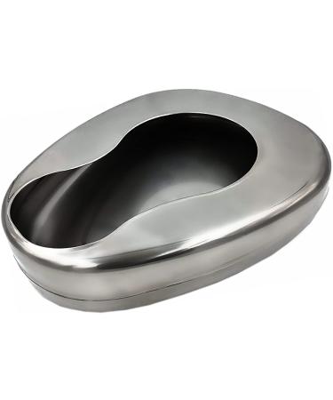 Stainless Steel Bedpan Bedpans for Elderly Men and Women Heavy Duty Smooth Contoured for Male Female Bed-Bound Patient Personal Care