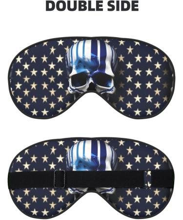 Blue Stripe Stars Skull Mask - Adjustable & Soft Blindfold for Deep Sleep Relaxation Travel & Meditation - Buy Online on GoSupps.com
