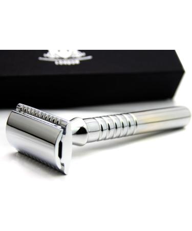 Double Edge Safety Razor with Leather Pouch - Premium Shaving Experience | International Shipping Available - Buy Online on GoSupps.com