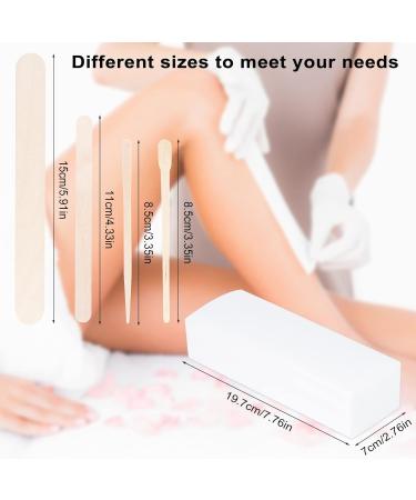 400Pcs Wax Strips Sticks Kit - Wooden Wax Applicator Sticks and Non-Woven Paper Strips for Hair Removal - Buy Online on GoSupps.com