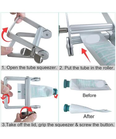 piuryue Toothpaste Squeezer Metal Tube Roller Rotating Toothpaste Dispenser Tube Squeezer Stainless Steel Squeezer - Buy Online on GoSupps.com