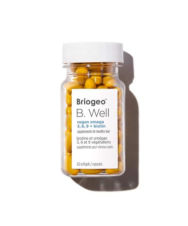 Briogeo Vegan Omega 3 6 9 + Biotin Hair Supplements Supports Healthy Strong Hair Vegan Phalate & Paraben-Free 60 Count