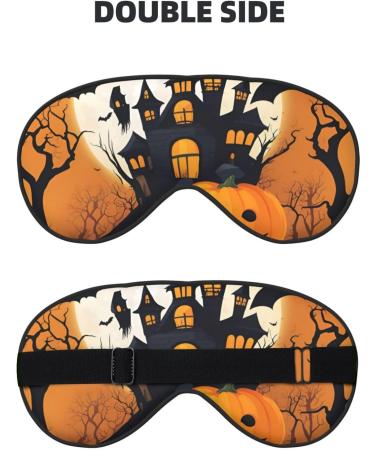SSIMOO Happy Halloween Sleep Mask - Adjustable Breathable Eye Mask for Comfortable Sleep - Fashionable Black Design - International Shipping Available - Buy Online on GoSupps.com